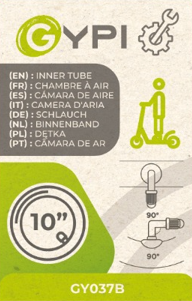 * Produit disponible uniquement en entrepôt - 10" *2.125 Chambre à air Valve Sortie 90° / Coude 90° (Skinpack Linéaire)